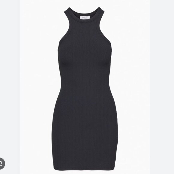 Aritzia Babaton Formarib Racerback Dress Black Size Medium - Picture 1 of 8